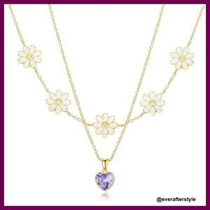 14K Gold Layered Birthstone Necklace Set Elegant Dainty Jewelry Gift